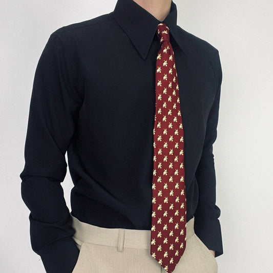 Men's Retro Solid Color Long Sleeve Shirt