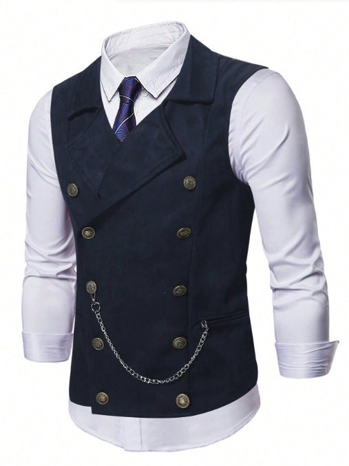 Men's Suit Double Breasted Chain Vest