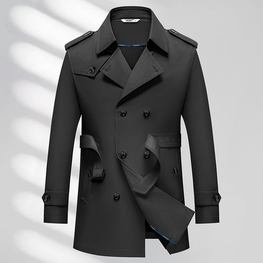 Men's Business Trench Coat Non-ironing Texture