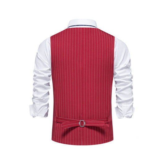 New Men's Striped Suit Vest Fashion Business Formal Wear