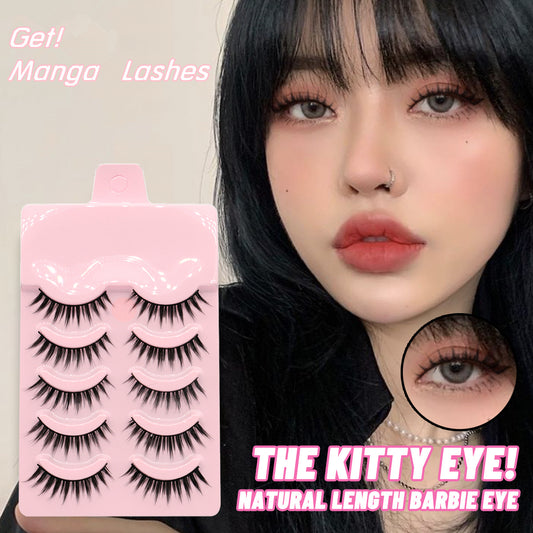 5 Pairs Manga Lashes New Arrival Anime Cosplay Natural Wispy Korean Makeup Artificial False Eyelashes