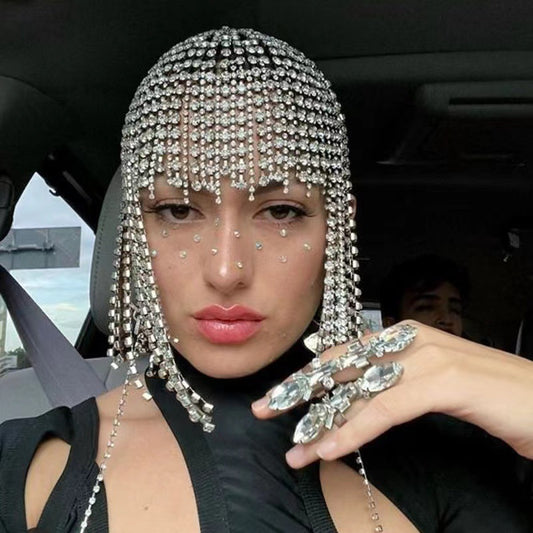 Bohemian Splendid Diamond Rhinestone Retro Ethnic Wind Length Fringed Headwear