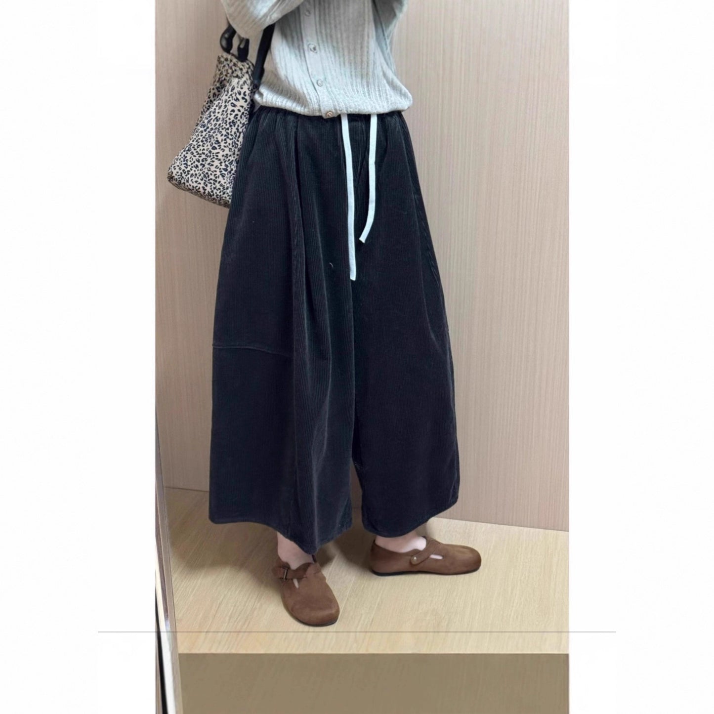 Autumn And Winter New Korean Style Design Corduroy Wide Leg