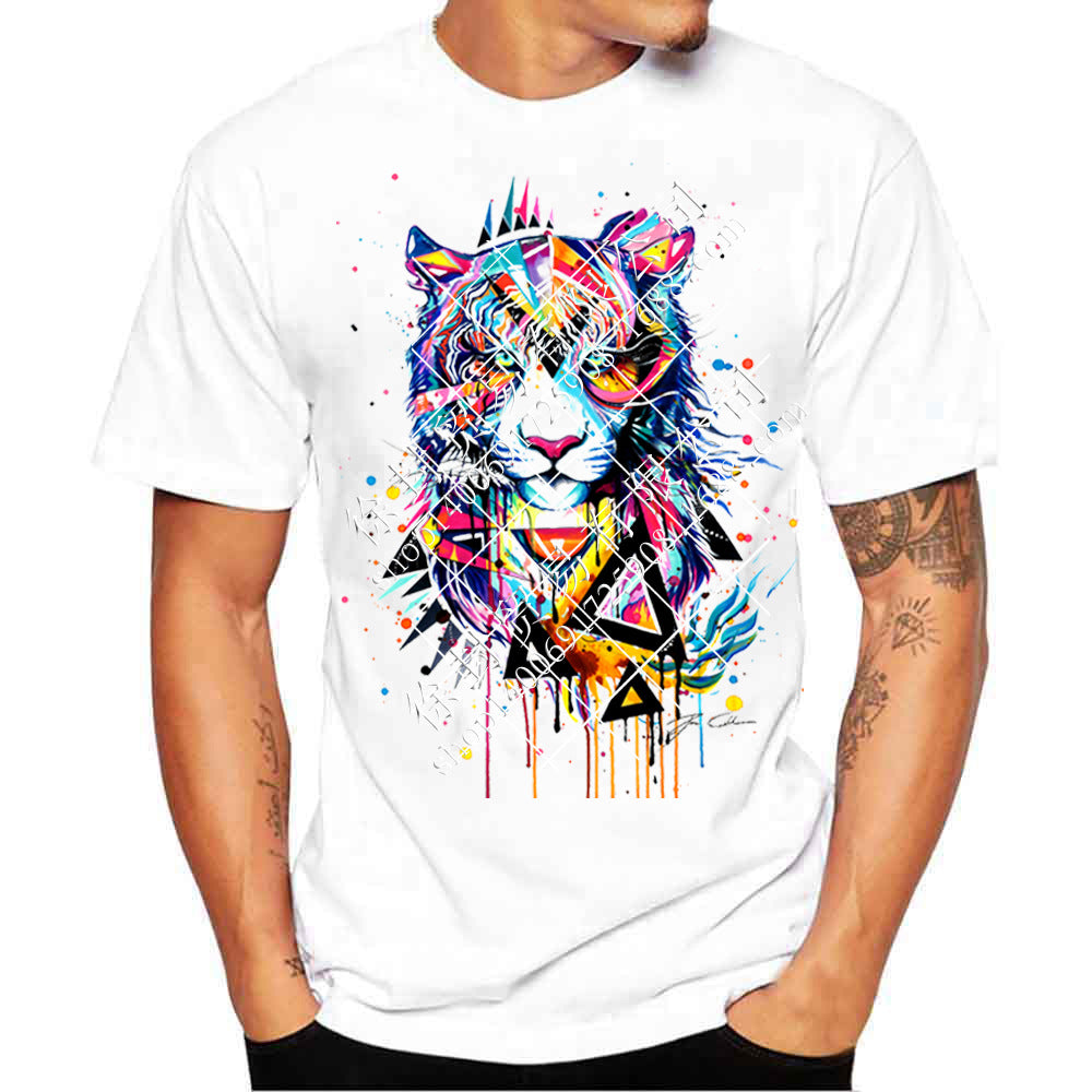 Mens 3D Short-sleeve T-shirt With A Crew Neck, Available In Plus Sizes