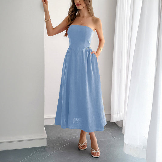 Women's High Waist Tube Top Dress