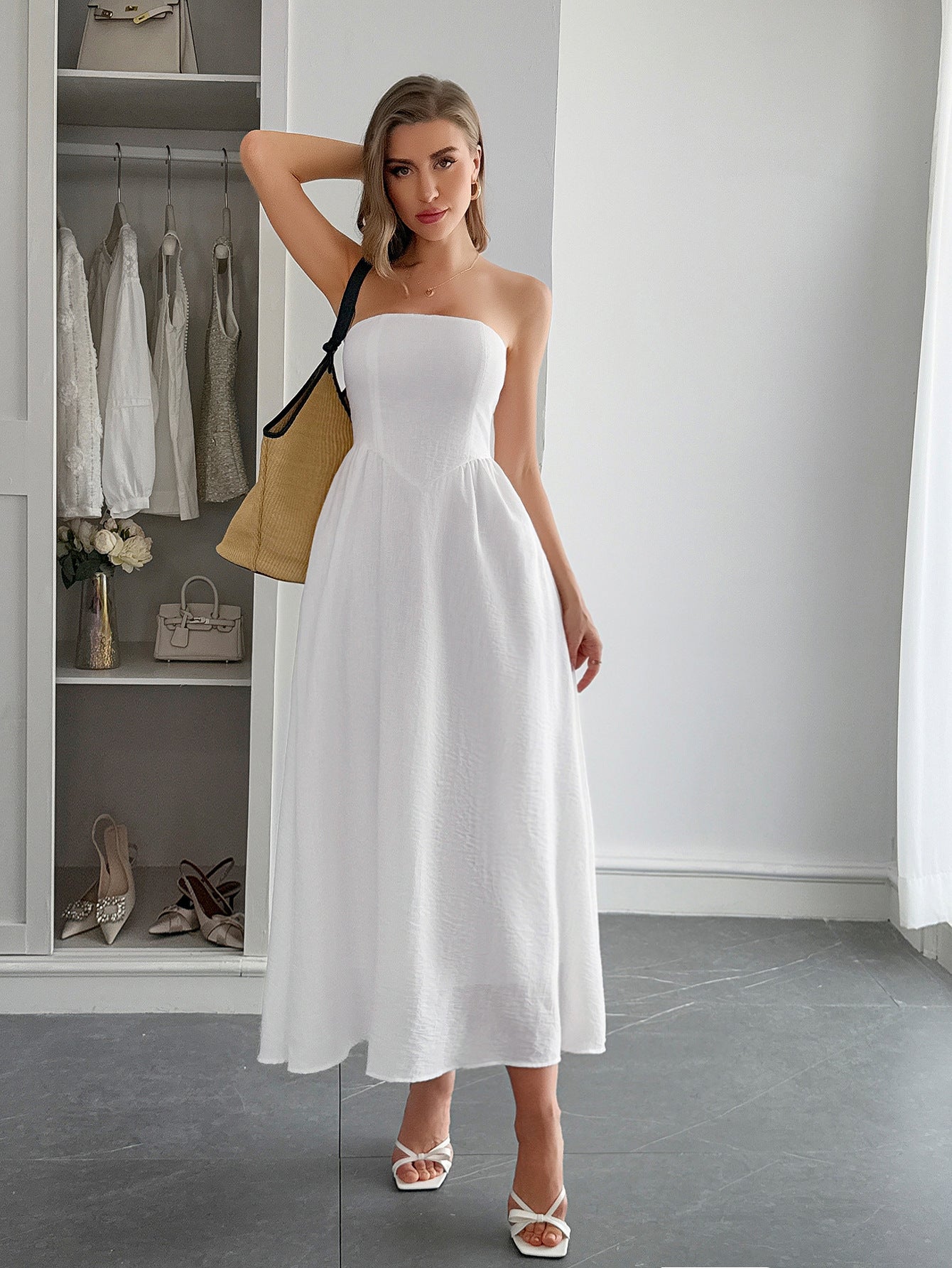 Women's High Waist Tube Top Dress
