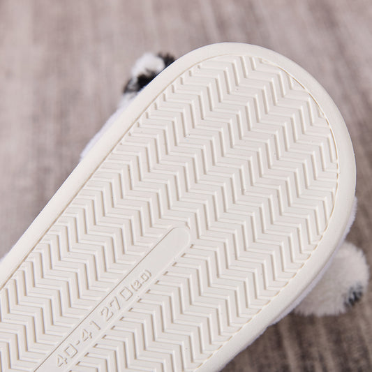 شباشب داخلية دافئة ورقيقة بنقشة بقرة كرتونية