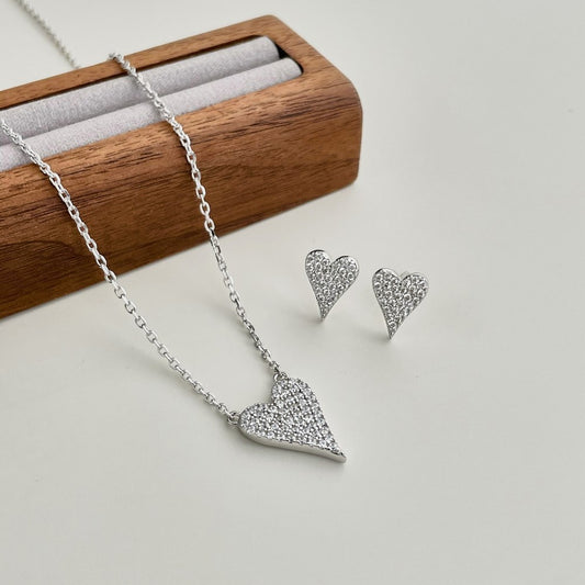 New S925 Sterling Silver Women's Necklace Ear Stud