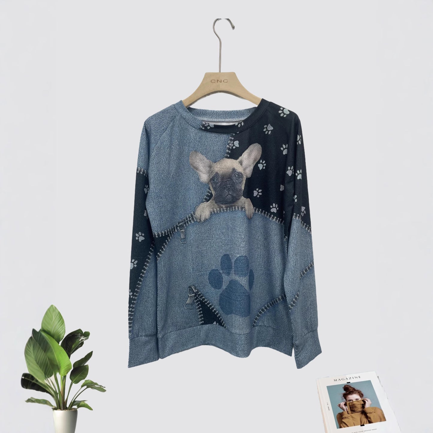 Women's Casual Christmas Digital Printing Sweater