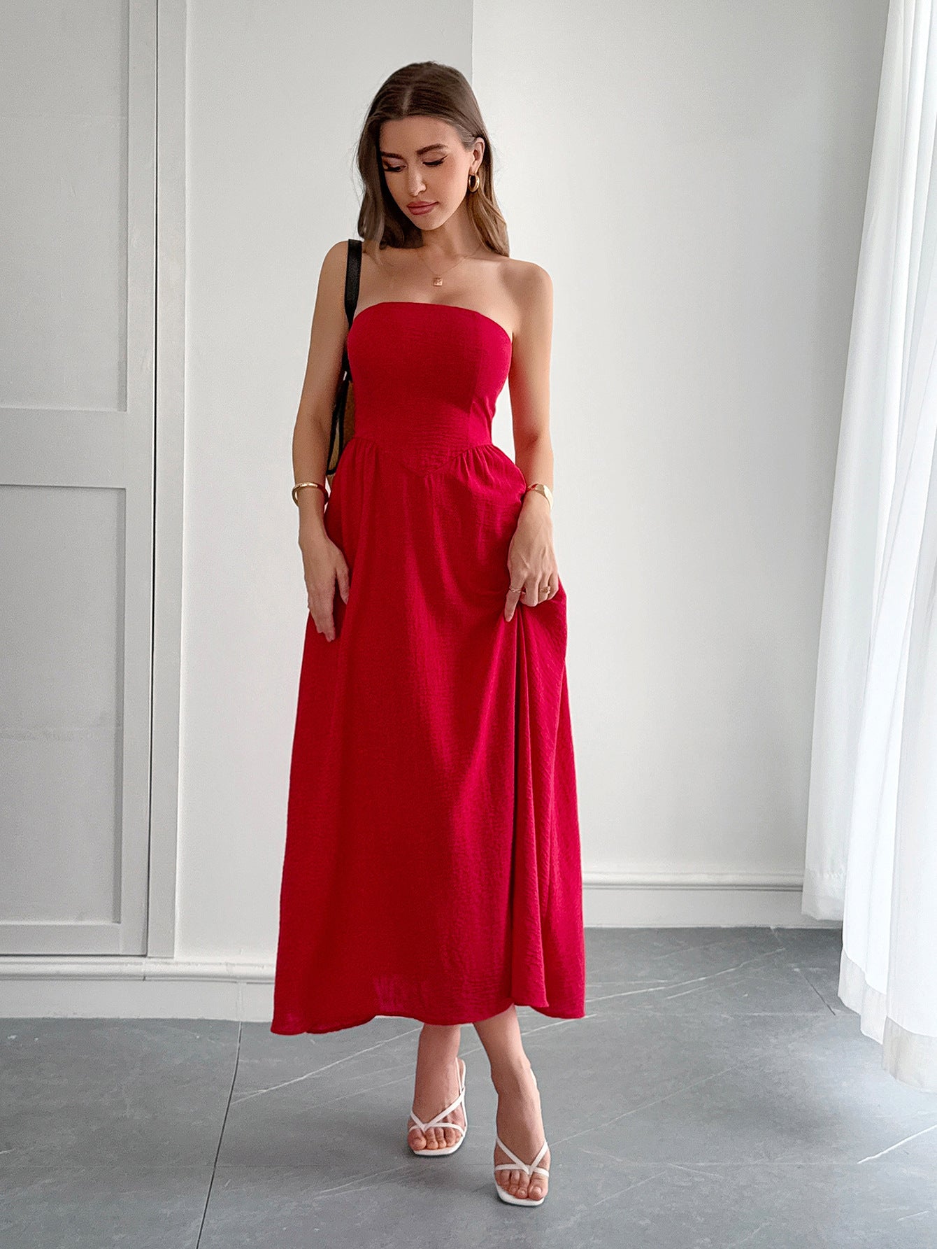 Women's High Waist Tube Top Dress