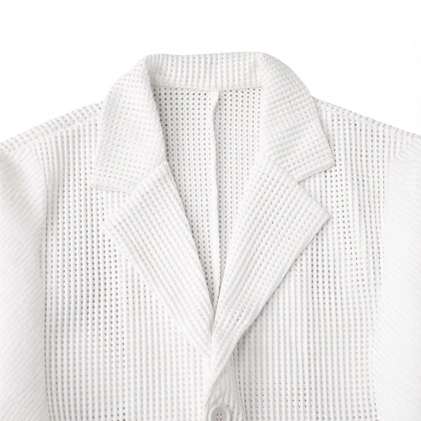 Mens Solid Color Loose Fit White Suit Casual Jacket