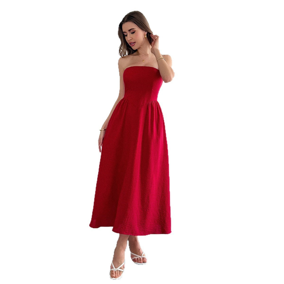 Women's High Waist Tube Top Dress