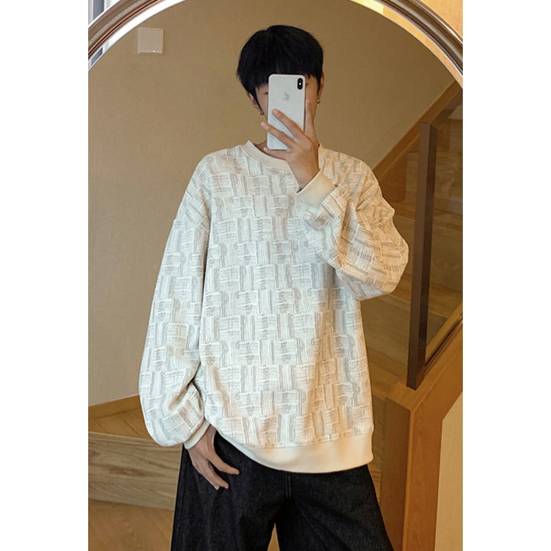 Mens Loose-fitting Crew-neck Hoodie