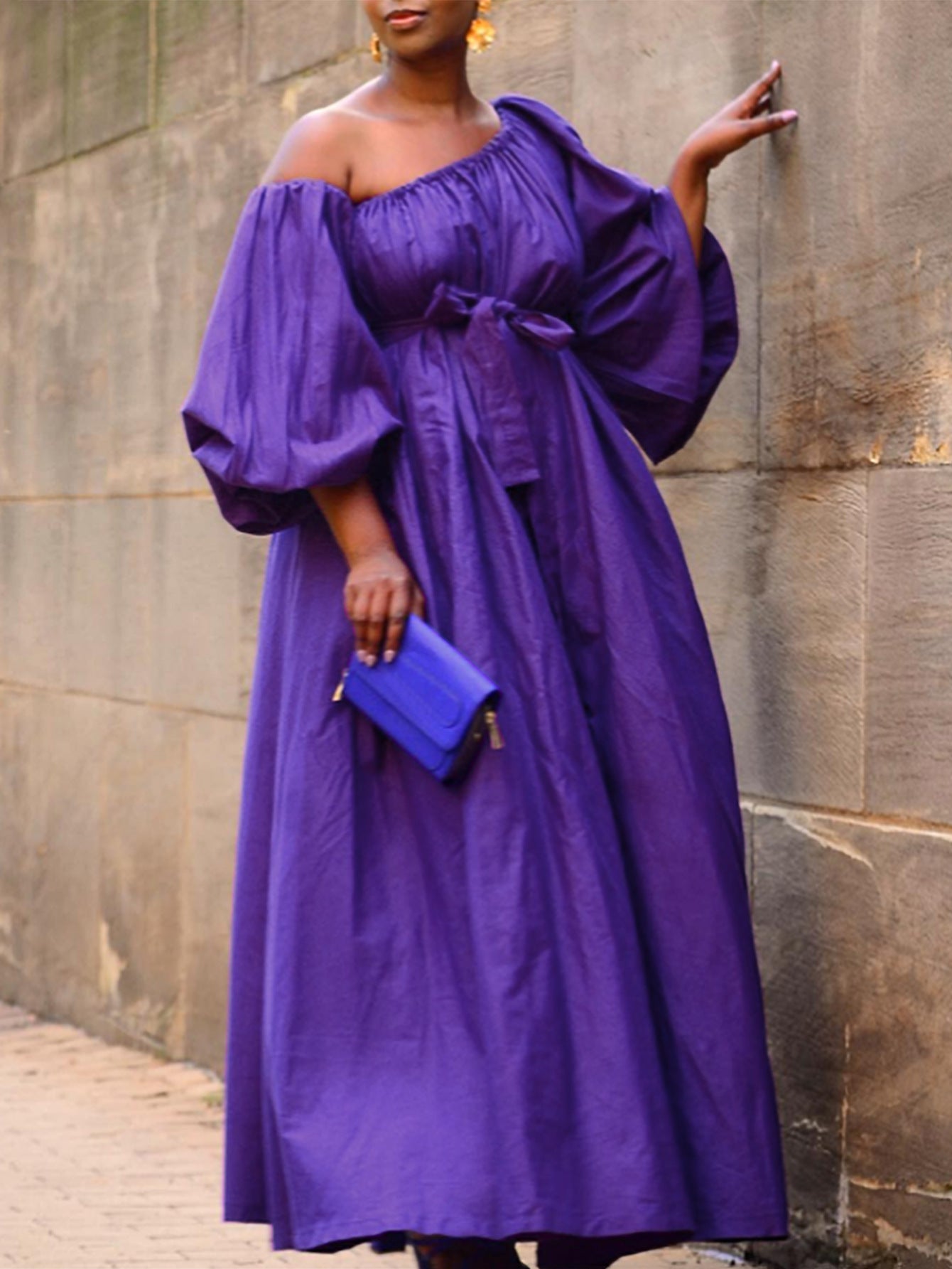 Fashion Solid Color Elegant Plus Size Dress