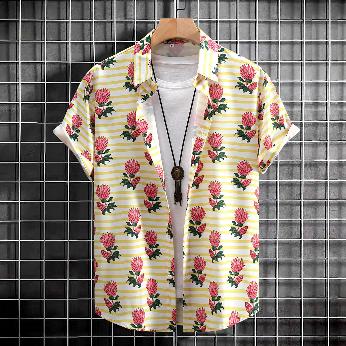 Mens Digital-Print Short-Sleeve Shirt