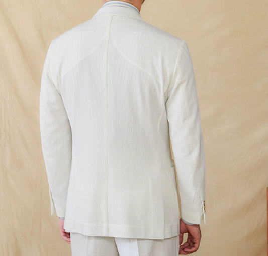 Seersucker All-match Single-breasted Slim-fitting Suit
