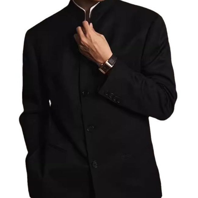 Mens Korean-style Casual Suit Stylish Chinese-style Suit Jacket