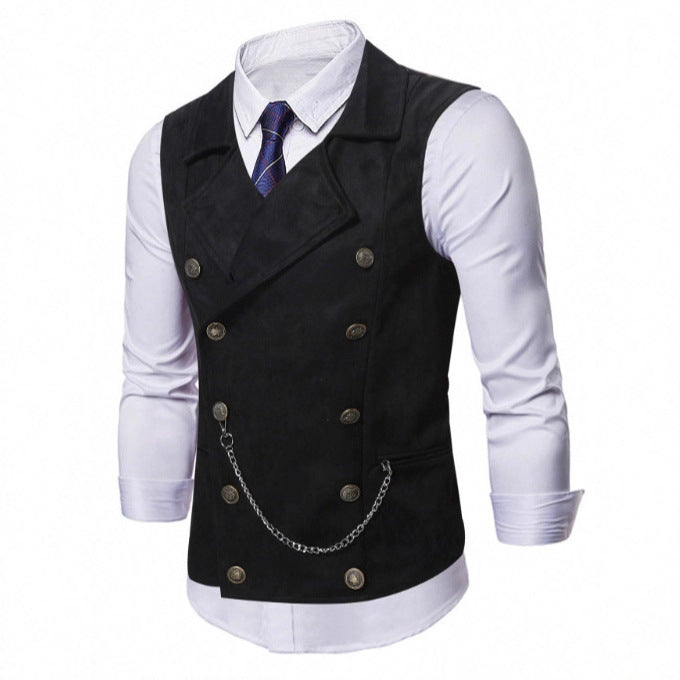 Men's Suit Double Breasted Chain Vest