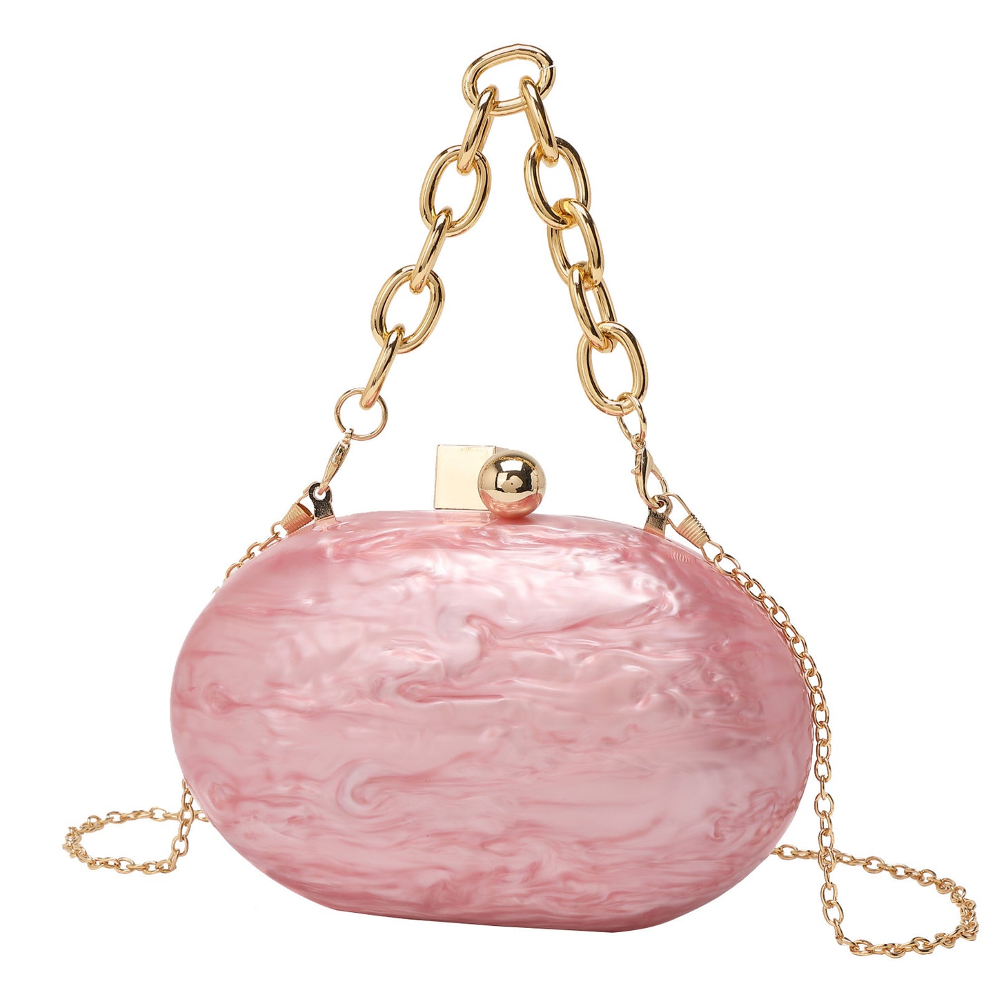 Oval Acrylic Chain Crossbody Shoulder Hand Bag