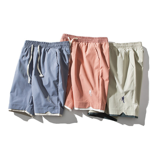 Summer Men's Casual Cropped Pants Breathable All-matching