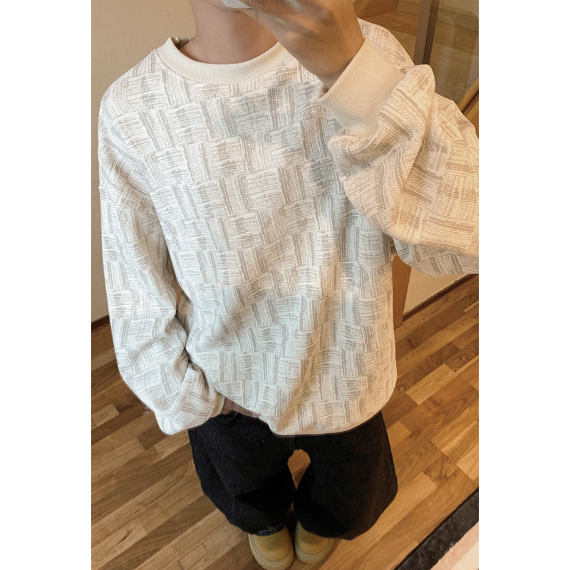 Mens Loose-fitting Crew-neck Hoodie