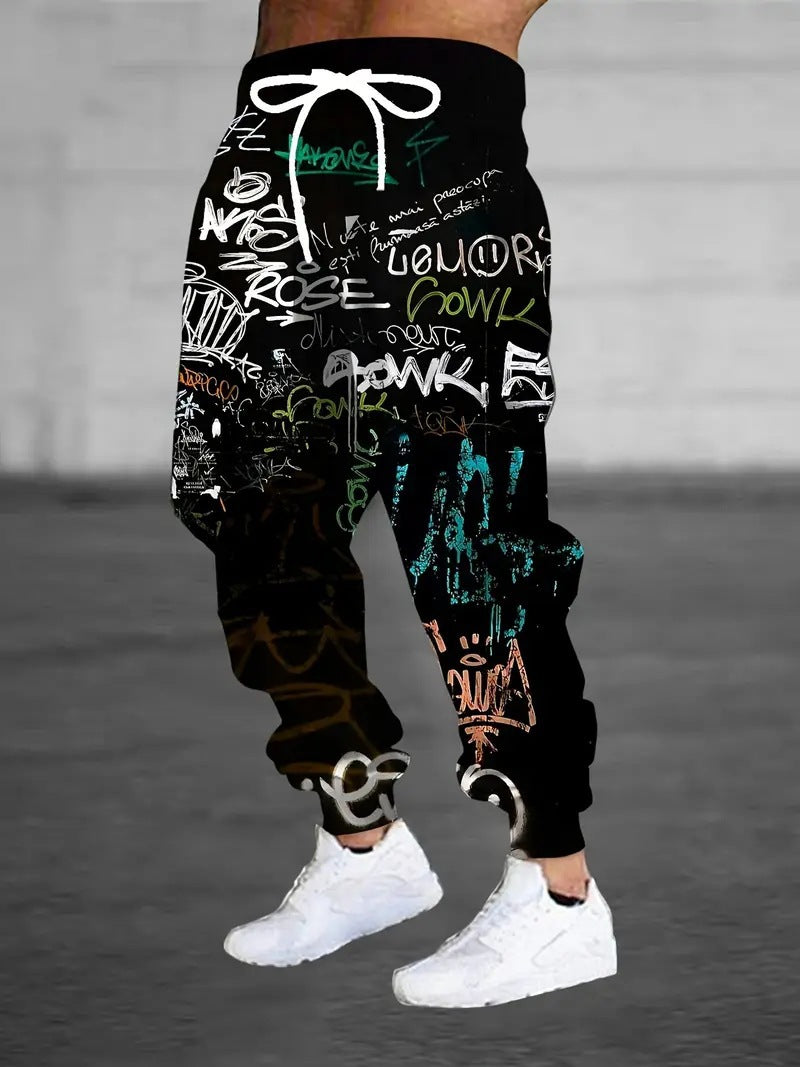 Digital Print Streetwear Hiphop Mens Casual Sweatpants
