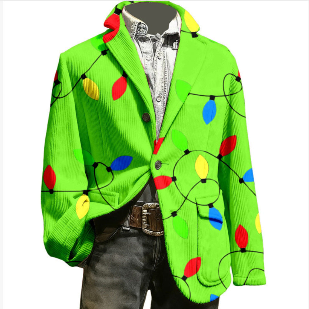 Notched-collar Christmas Plaid Autumnwinter Coat