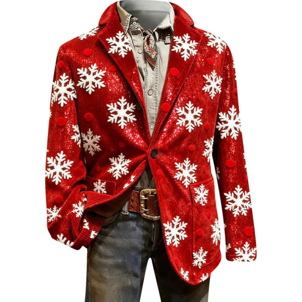 Notched-collar Christmas Plaid Autumnwinter Coat