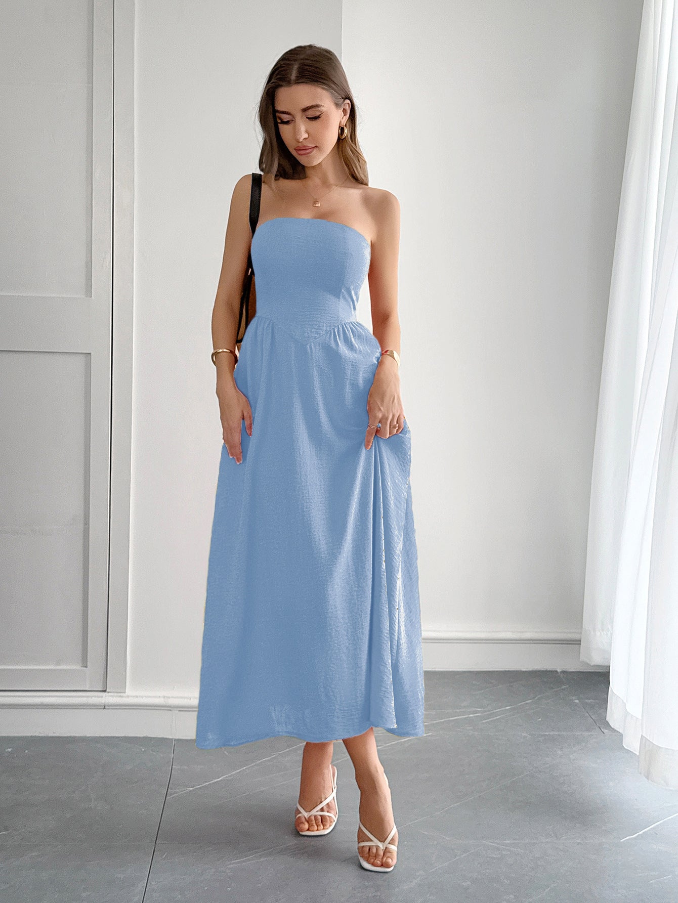Women's High Waist Tube Top Dress