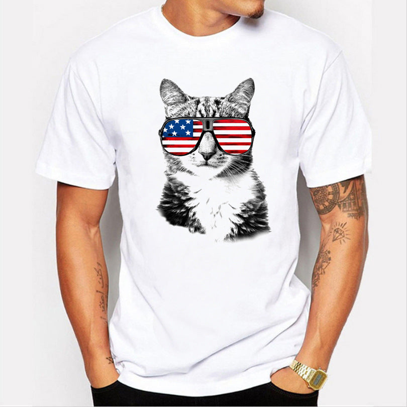 Mens 3D Short-sleeve T-shirt With A Crew Neck, Available In Plus Sizes