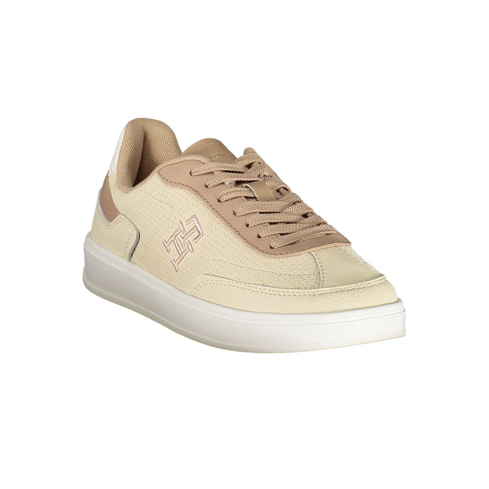 Beige Leather Women Sneaker