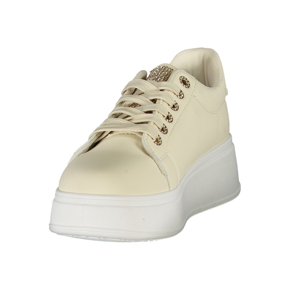 Beige Polyester Women Sneaker