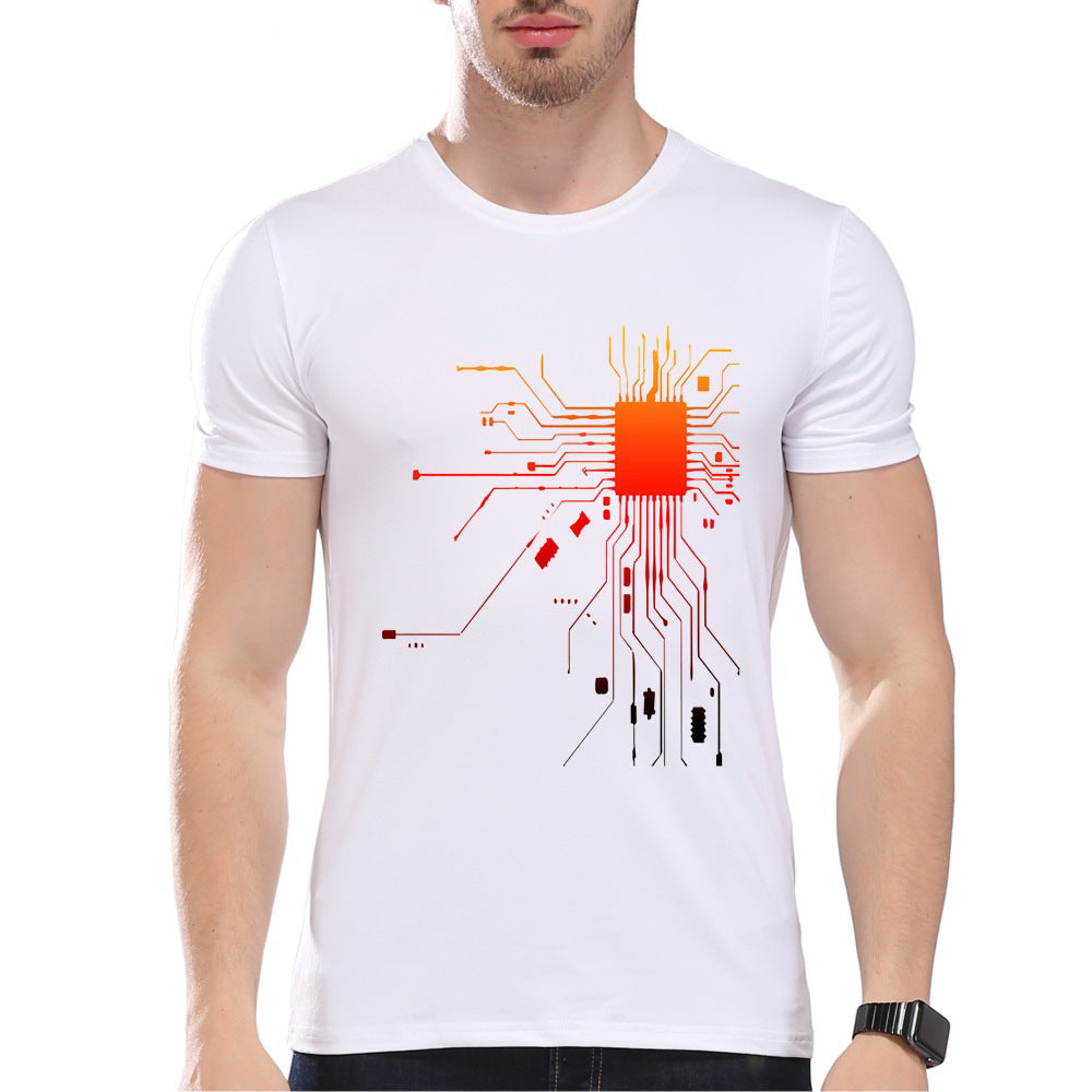 Mens 3D Short-sleeve T-shirt With A Crew Neck, Available In Plus Sizes