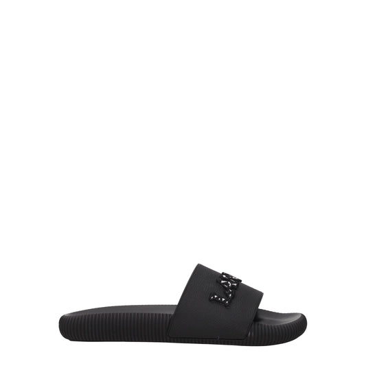 Black Cotton Slippers Sandals