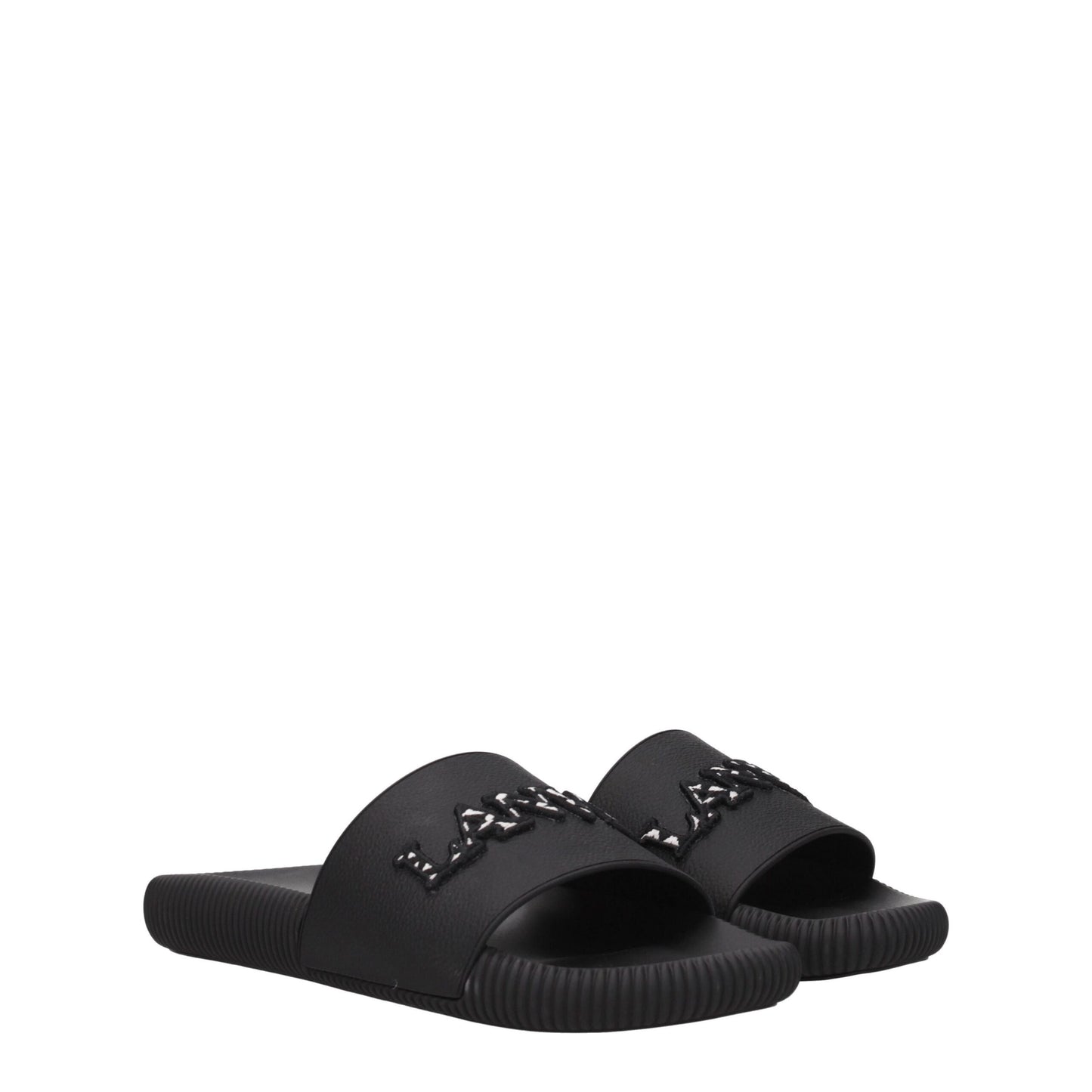 Black Cotton Slippers Sandals