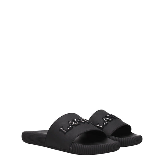 Black Cotton Slippers Sandals