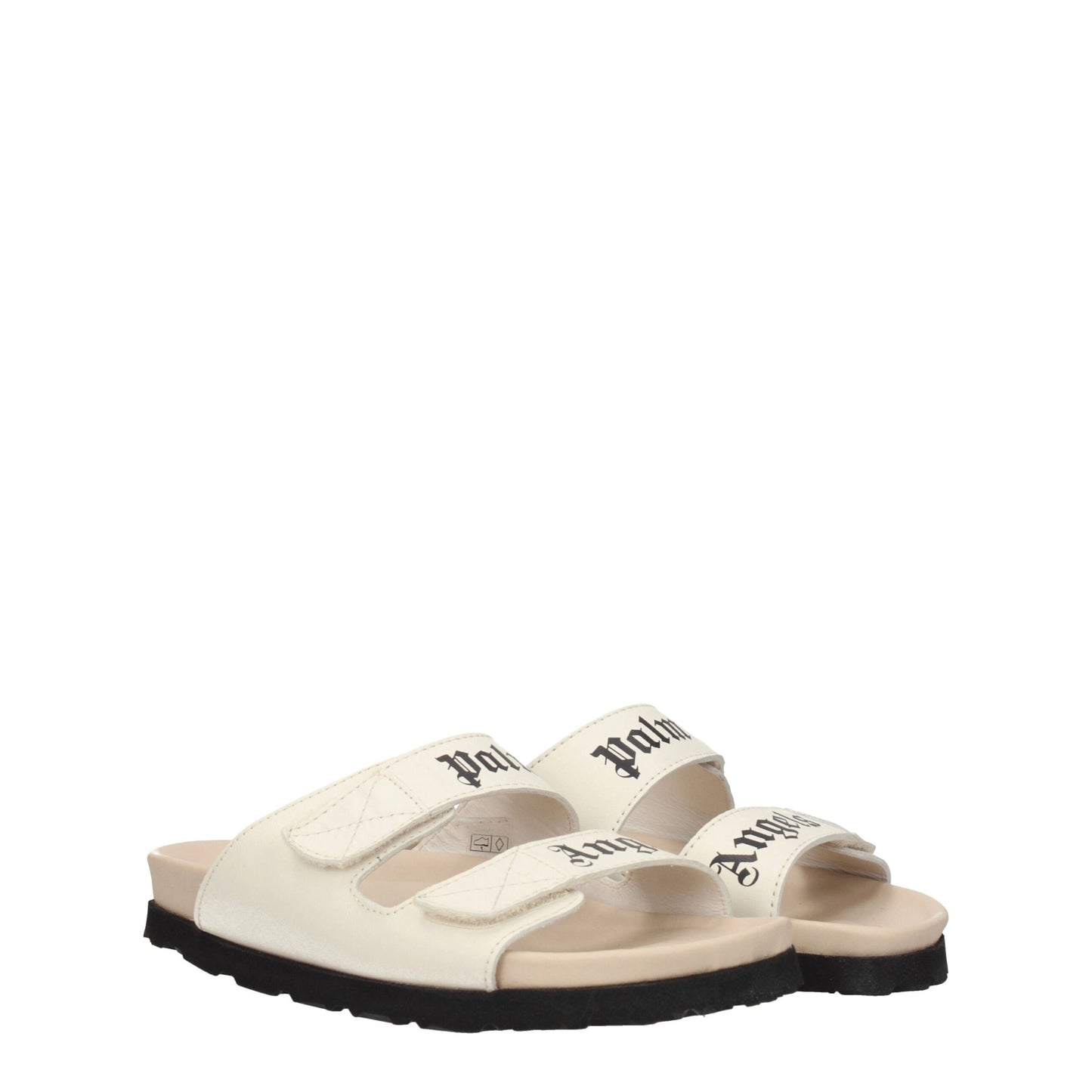 Sandalias planas de piel beige