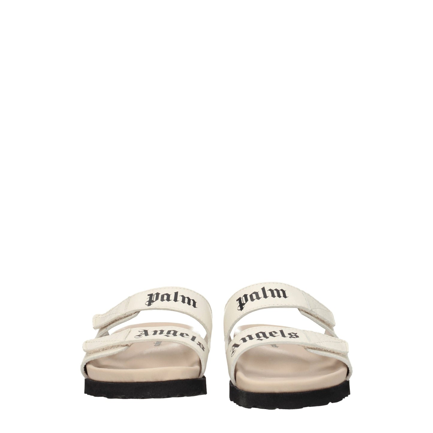 Sandalias planas de piel beige