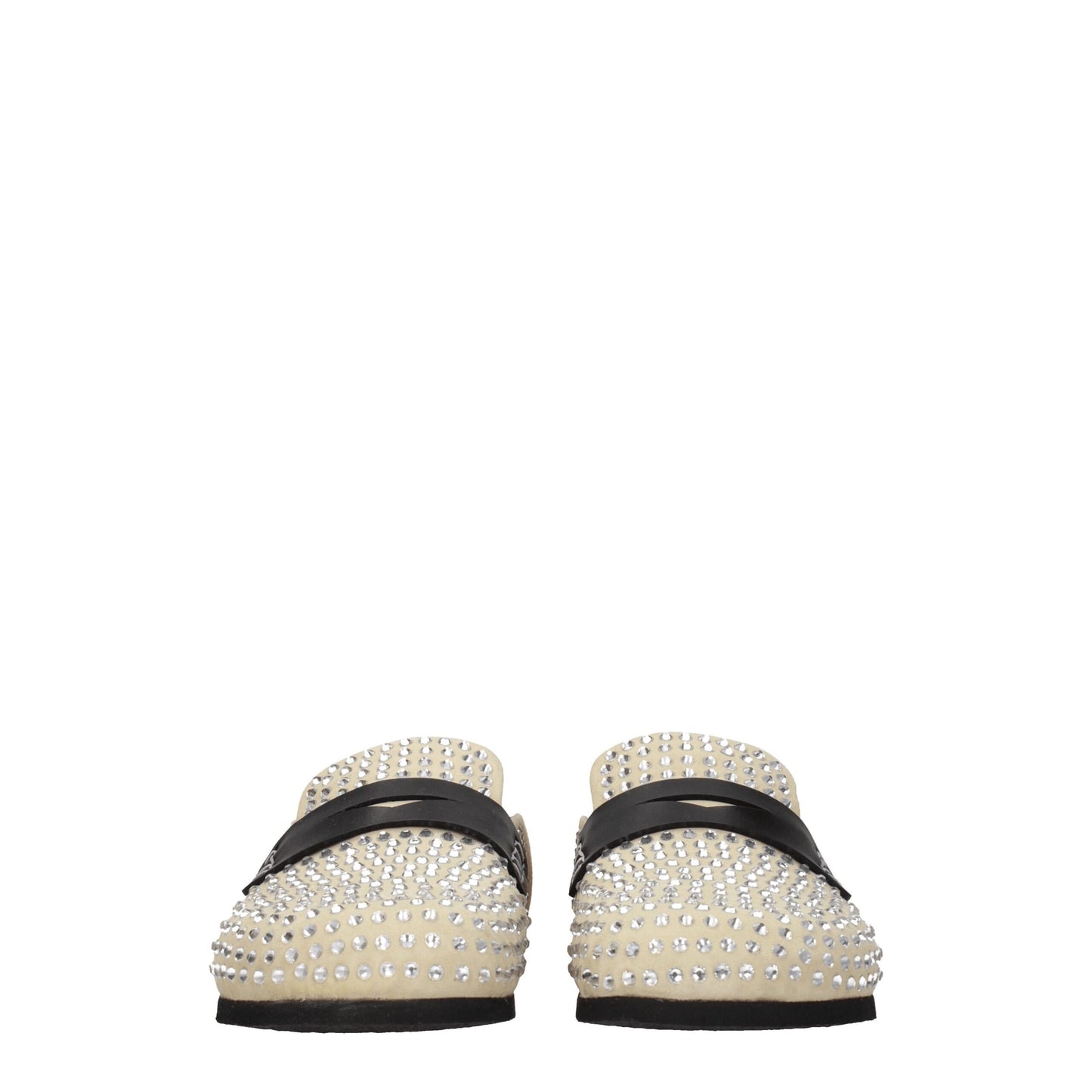 Beige Leather Slippers Sandals