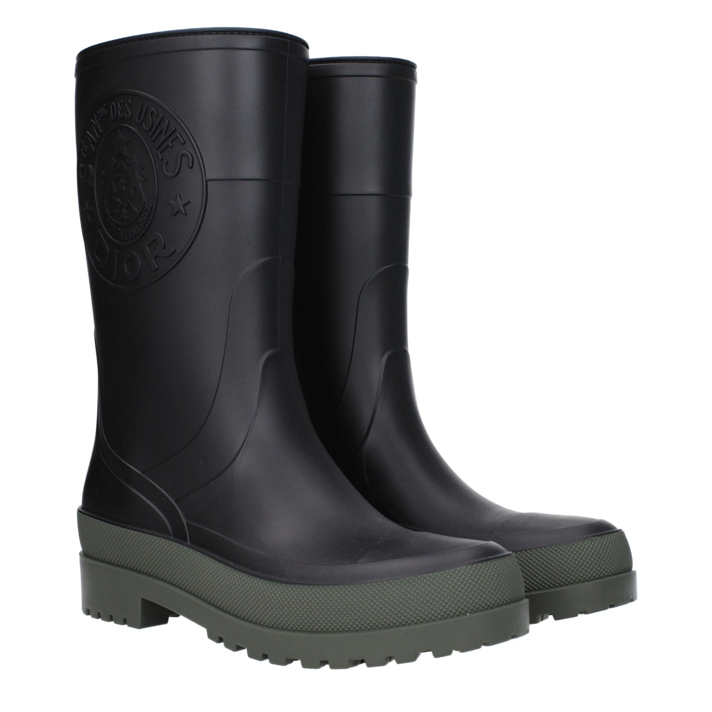 Black Cotton Rain Boots