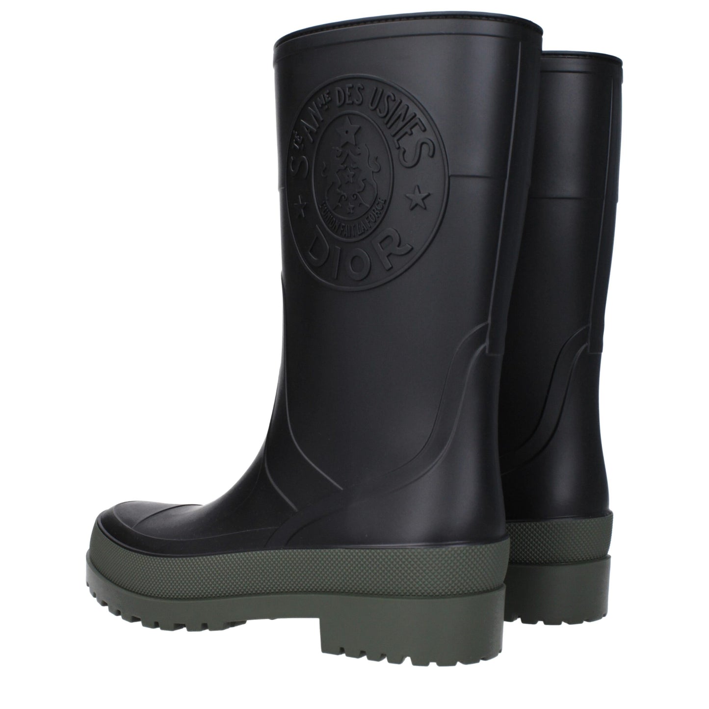 Black Cotton Rain Boots