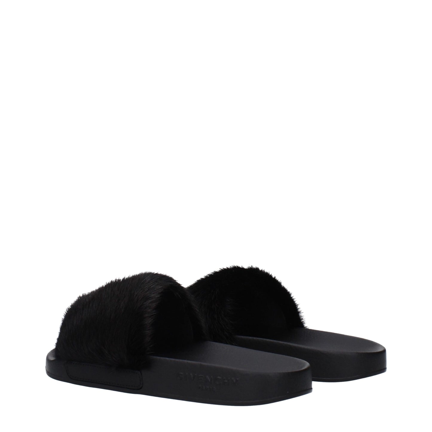 Black Cotton Slippers Sandals