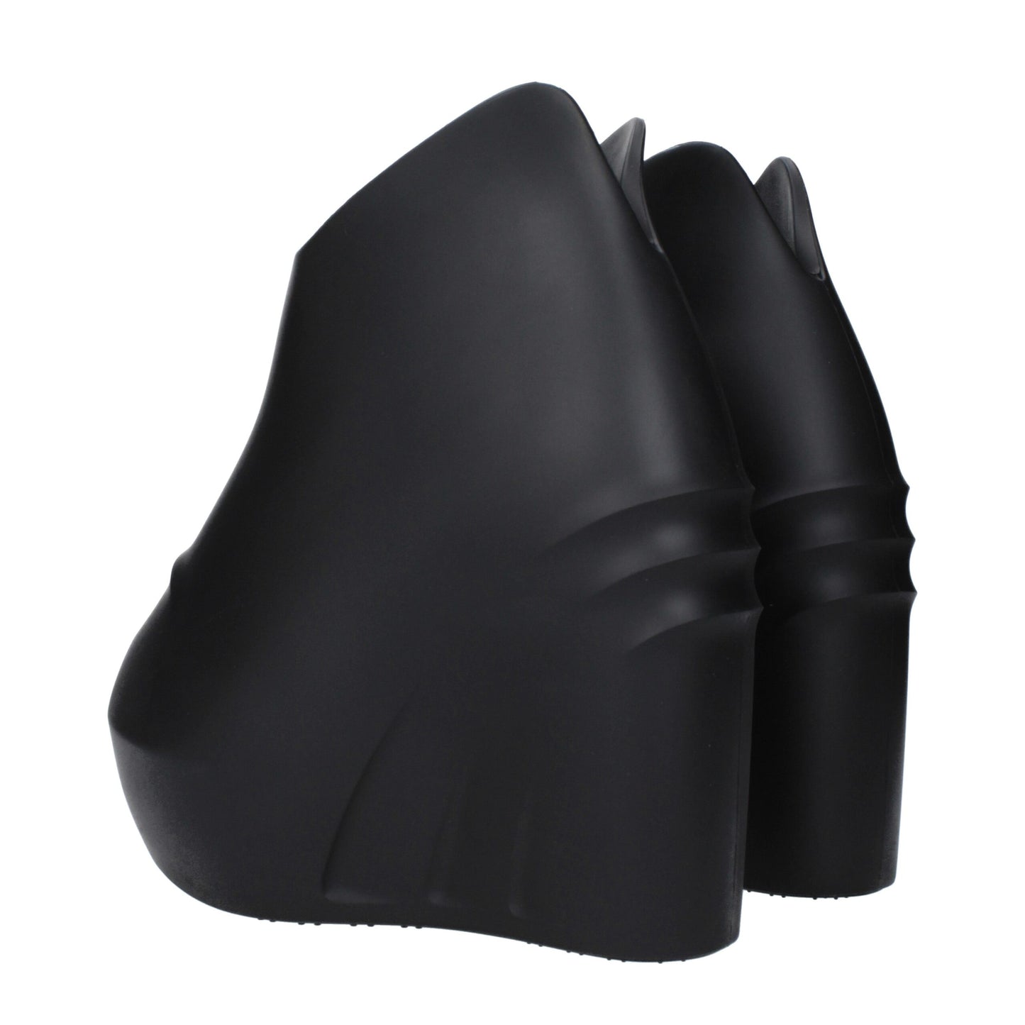 Black Cotton Wedges Sandals