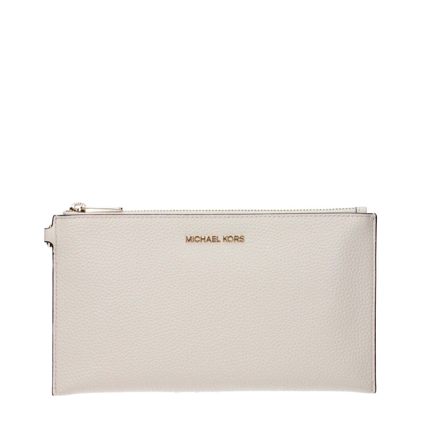 Beige Leather Clutch Bags