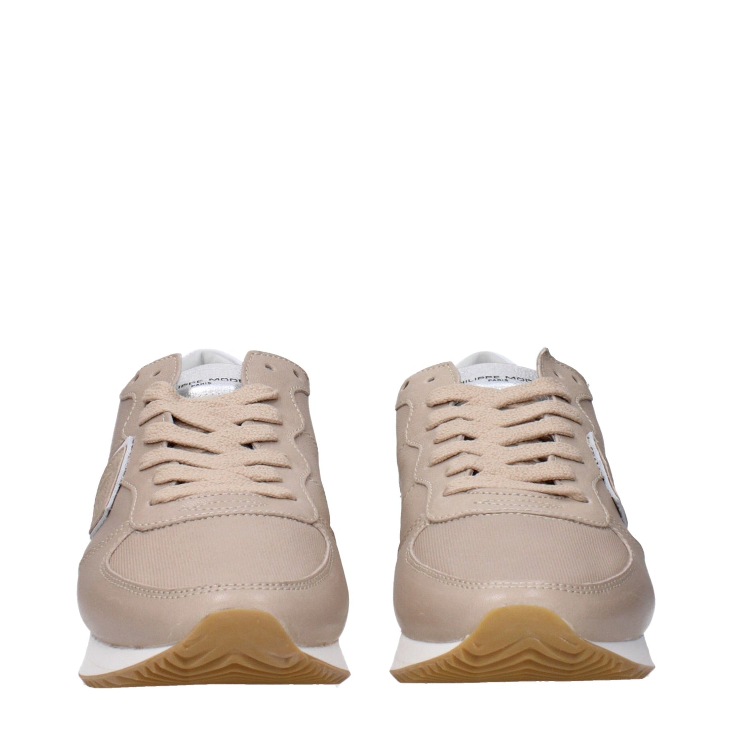 Zapatillas bajas de cuero beige