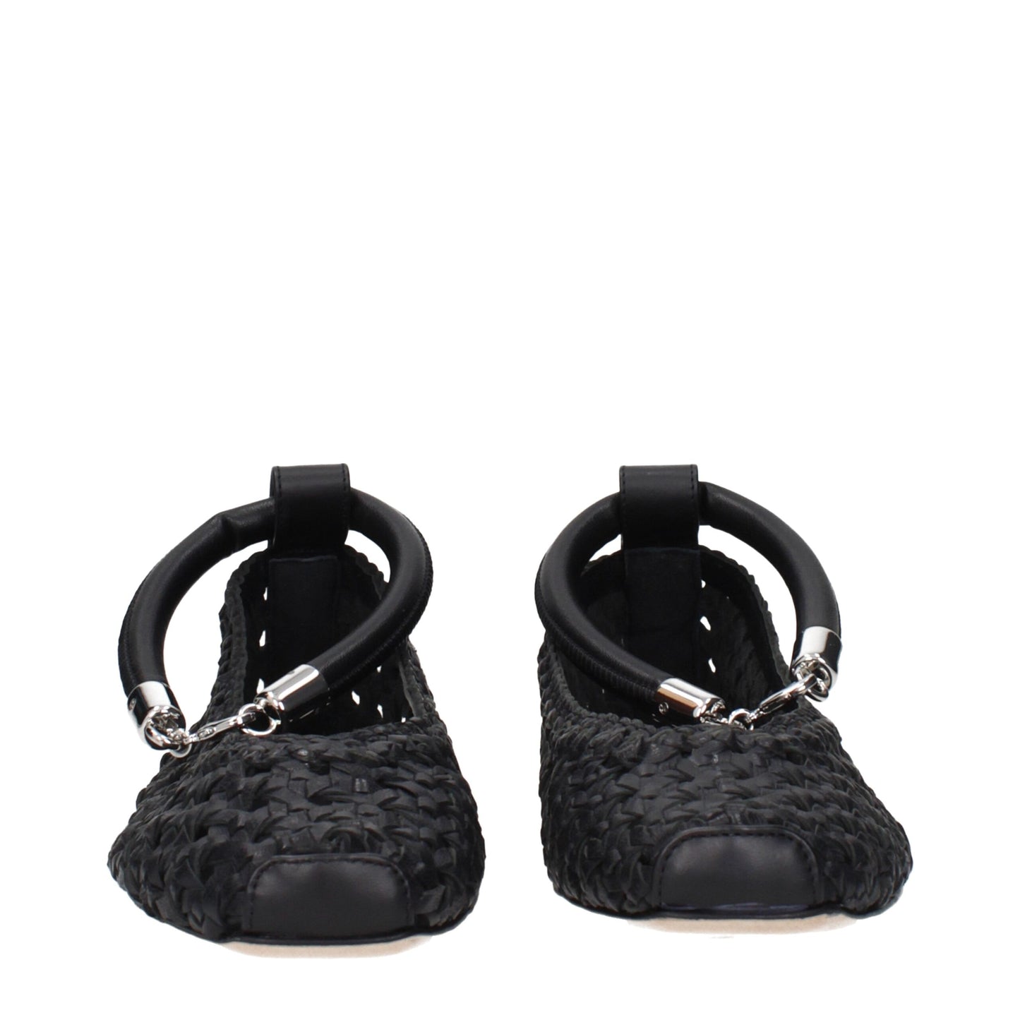 Black Leather Ballet Flats