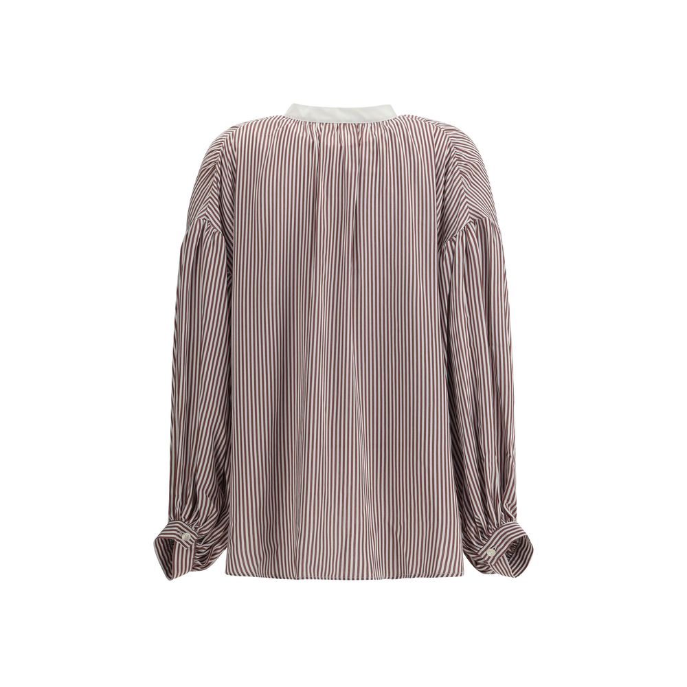 قميص مخطط بأكمام واسعة