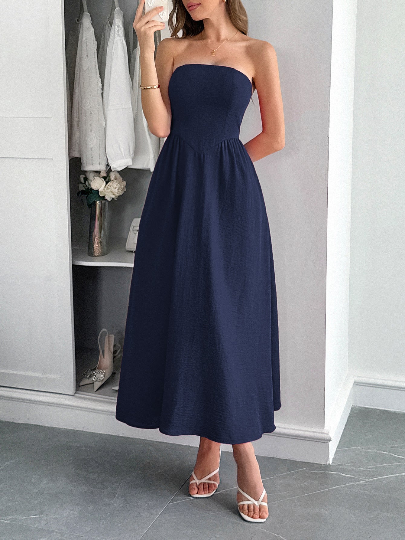 Women's High Waist Tube Top Dress