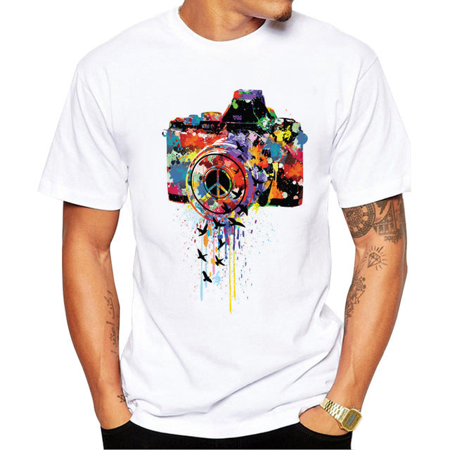 Mens 3D Short-sleeve T-shirt With A Crew Neck, Available In Plus Sizes