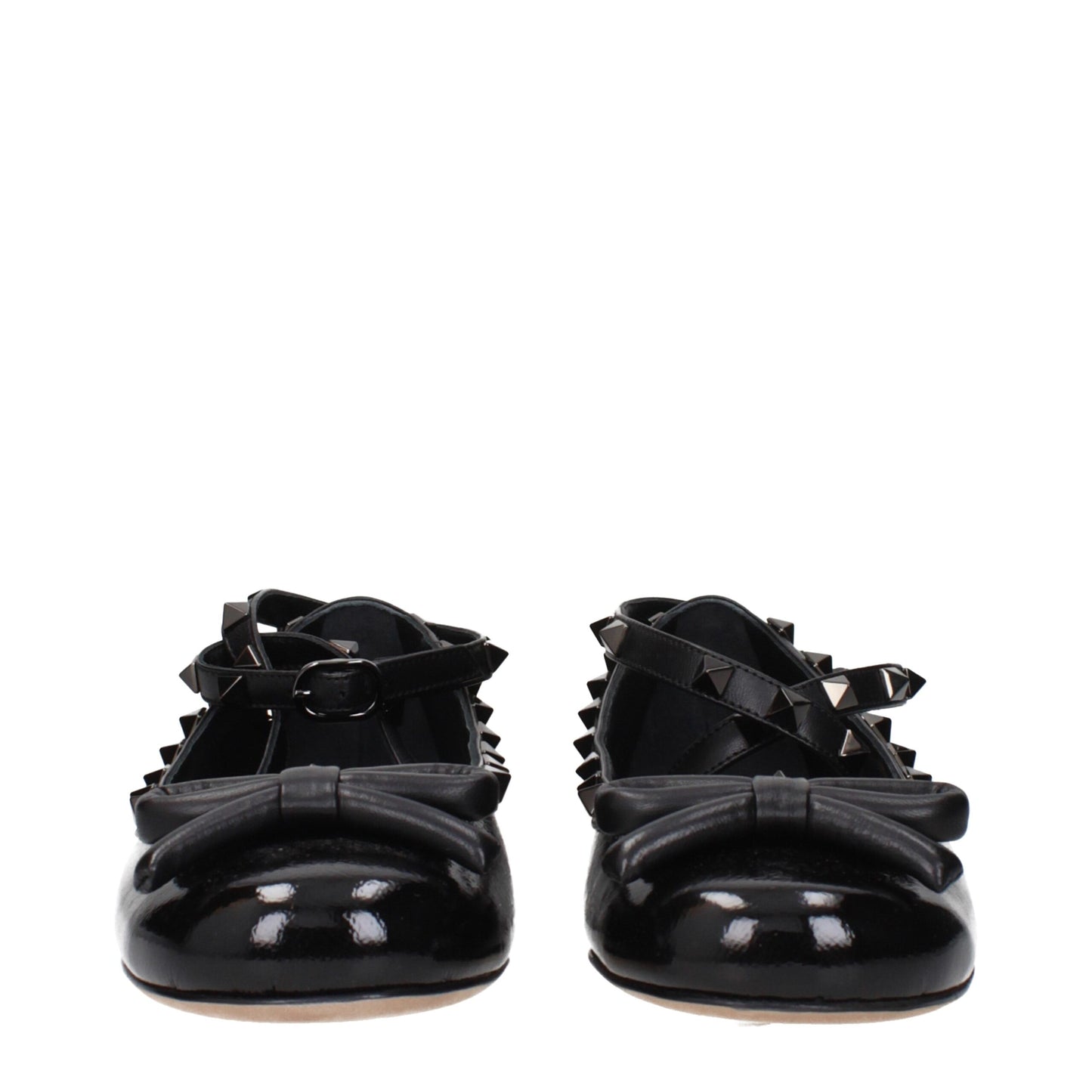 Black Leather Ballet Flats